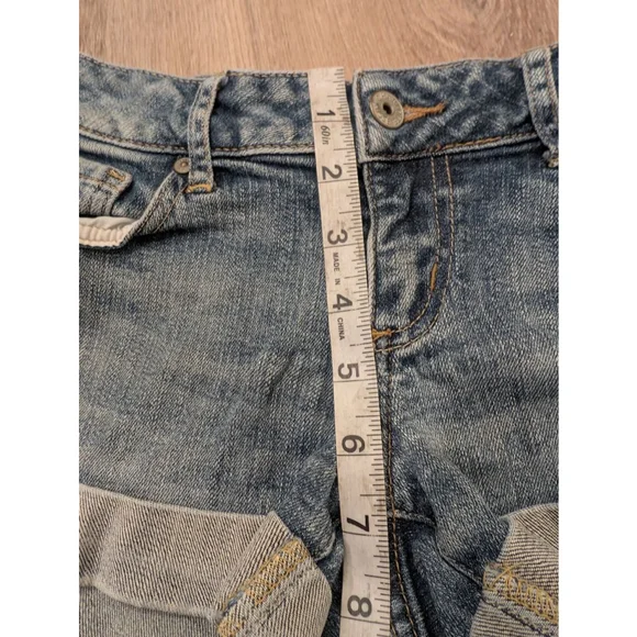 Vintage Y2K Charlotte Russe Denim Shorties Size 2 Blue Jean Micro Shorts - Picture 5 of 6